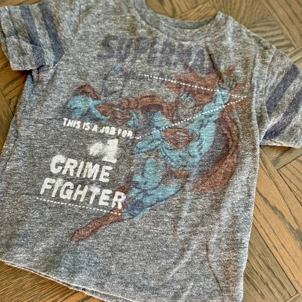 “Vintage” Superman Gray Kids T-Shirt 12 month - Picture 2 of 5